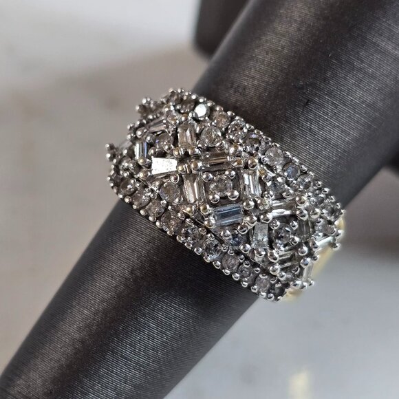 Womens Vintage Estate 10K Yellow Gold 1ct Diamond Ring 7.1g E7603